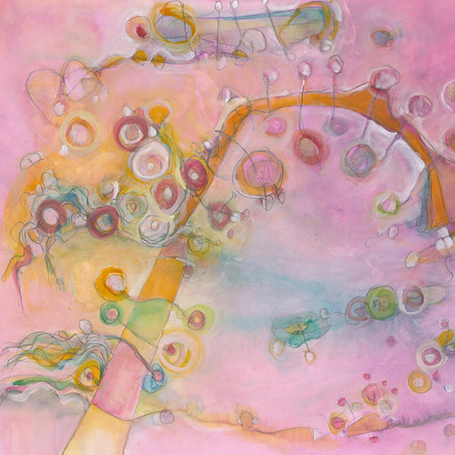 Water media painting, Rides at the Circus by Christine Alfery