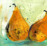 Watermedia painting, Two Pears II by Christine Alfery