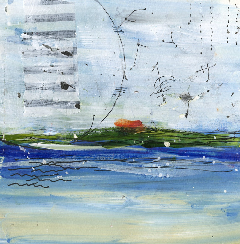 Watermedia painting, Adrift IV by Christine Alfery