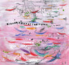 Watermedia painting, Birds on the Water by Christine Alfery