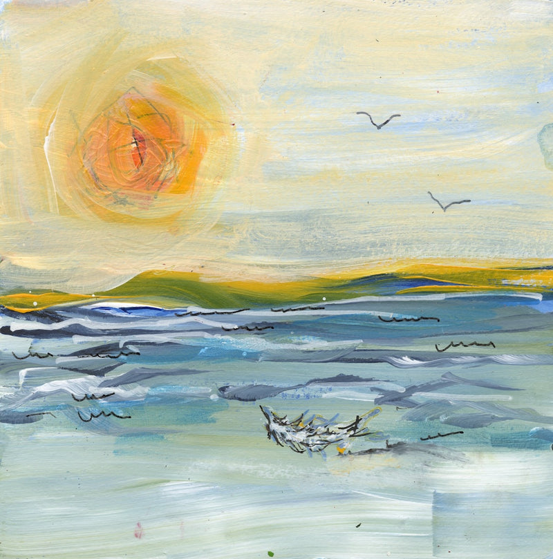 Watermedia painting, Blissful Flight by Christine Alfery