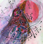 Watermedia painting, Blushing Raven by Christine Alfery