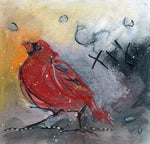 Water media painting, Living Relationships - The Cardinal by Christine Alfery