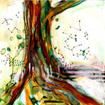 Watermedia painting, Climbing Tree by Christine Alfery