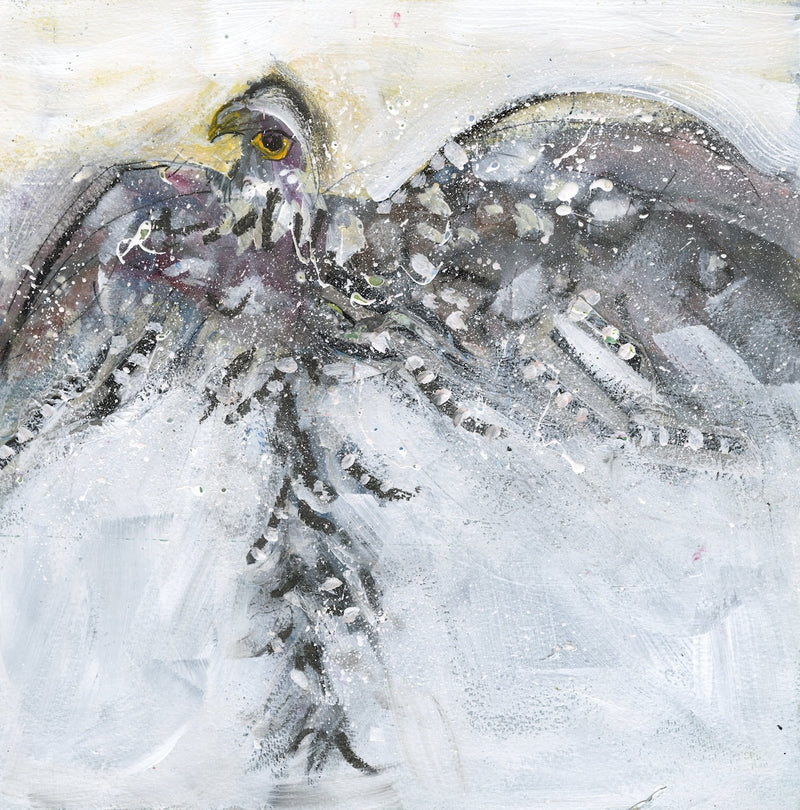 Watermedia painting, Falcon by Christine Alfery