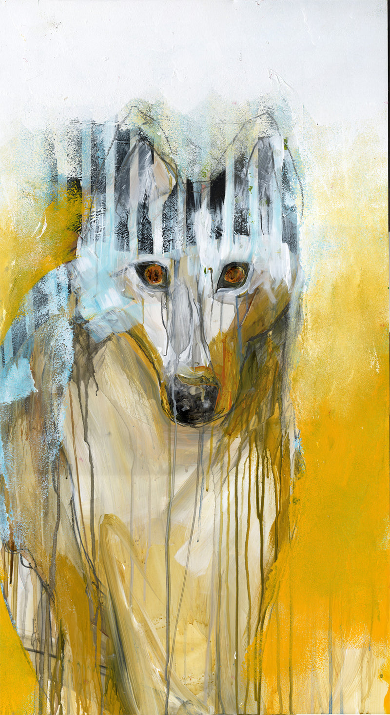 Watermedia painting, Instinct - Out of The Wild by Christine Alfery