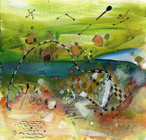 Watermedia painting, Kasba Lake by Christine Alfery