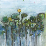 Watermedia painting, Lily Pads on Kasba Lake by Christine Alfery