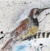 Watermedia painting, Over There - Singing - A Thrush by Christine Alfery