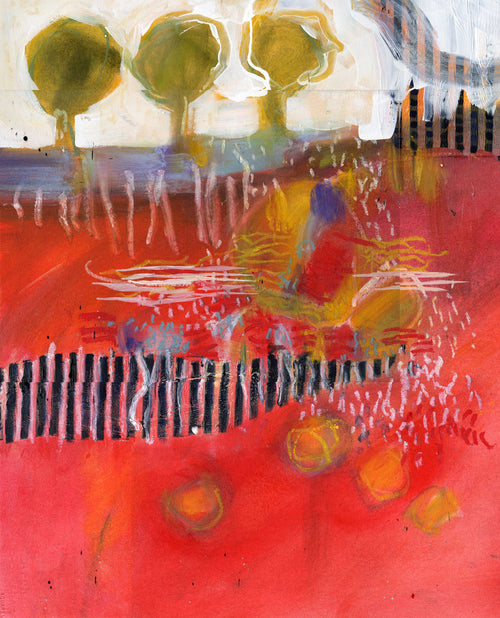 Watermedia painting, Scattering Seeds by Christine Alfery