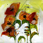 Watermedia painting, Amber Poppies by Christine Alfery