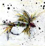 Watermedia painting, Fly Lure by Christine Alfery