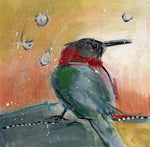 Water media painting, Little Hummer by Christine Alfery