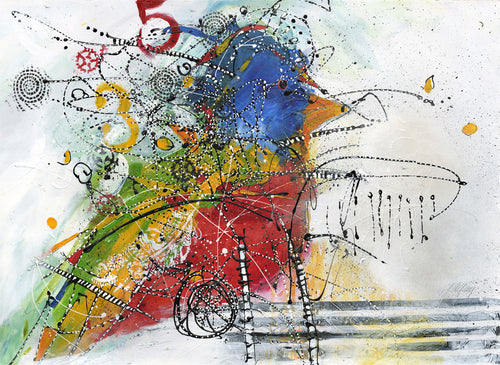 Watermedia painting, Ready Set by Christine Alfery