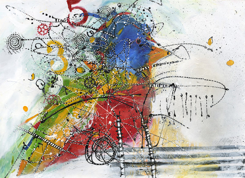Watermedia painting, Ready Set by Christine Alfery