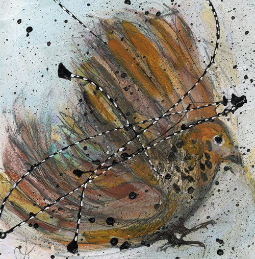 Watermedia painting, Small Hawk by Christine Alfery