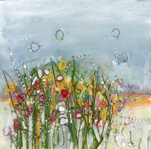 Watermedia painting, Springtime Flowers 2024 by Christine Alfery