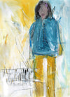 Watermedia painting, The Sky Stone Jacket by Christine Alfery