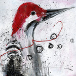 Watermedia painting, A Woodpecker's Spirit by Christine Alfery