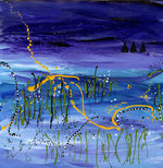 Water media painting, Adrift III  by Christine Alfery