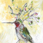 Water media painting, All Dressed Up - Hummer by Christine Alfery