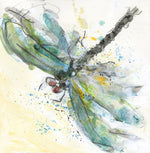 Water media painting, August Dragonfly by Christine Alfery