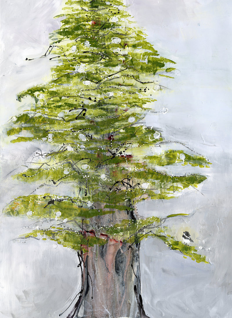 Water media painting Big Pine by Christine Aflery