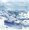 Water media painting, Big Water Pacific Ocean Dusk by Christine Aflery