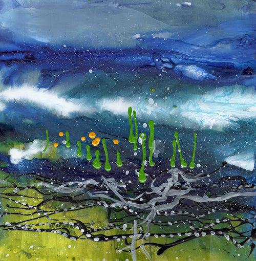 Watermedia painting, Boral Forest Shoreline by Christine Alfery