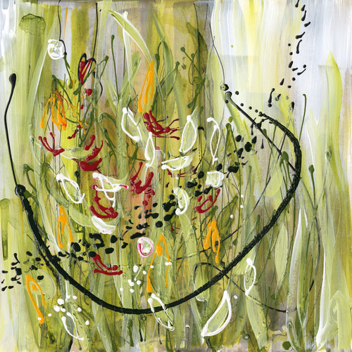 Water media painting, Channel 5 Flower by Christine Aflery