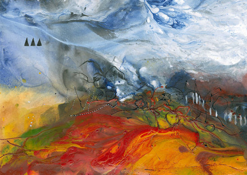 Water media painting, Chasing the Wind by Christine Alfery