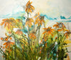 Water media painting, Coneflowers by Christine Alfery