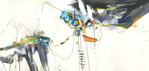 Water media painting, Connections III by Christine Alfery