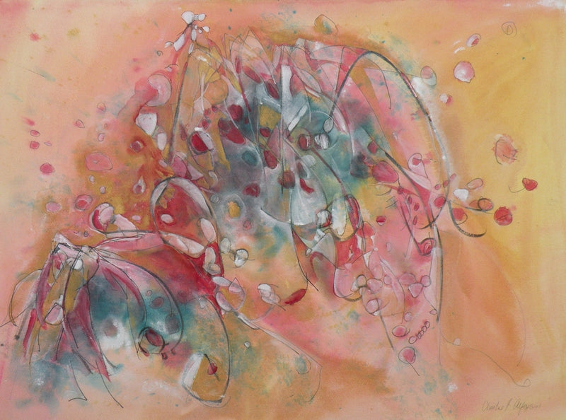 Water media painting, Dance of the Dragon Fly by Christine Alfery