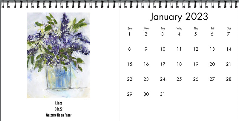 Signed Artist Proof "Flowers" 2023 Desk Calendar