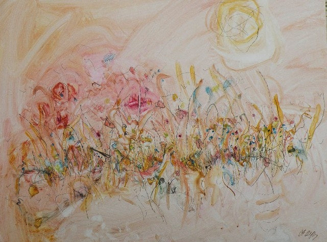 Water media painting, Fall Grasses by Christine Alfery