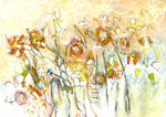 Water media painting, Fields of Amber Flavored Sunnies by Christine Alfery