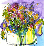 Water media painting, Flowers From My Garden - Purple by Christine Alfery