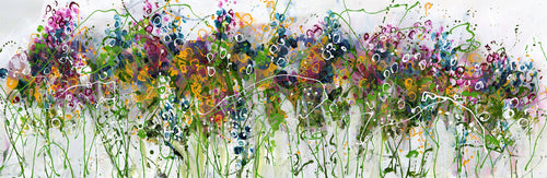 Watermedia painting, Flowers Along the Road by Christine Alfery