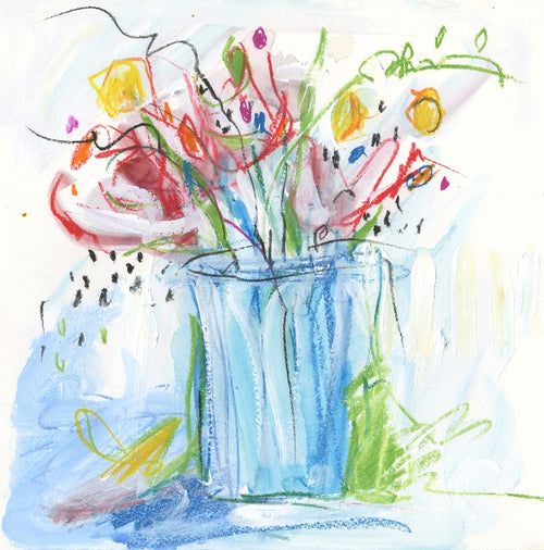 Watermedia painting, Flowers Just For Her by Christine Alfery