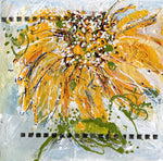 Water media painting, Gestural Sunflower by Christine Alfery