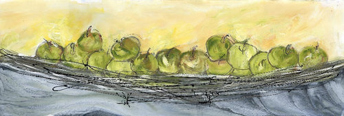 Watermedia painting, Green Apples by Christine Alfery