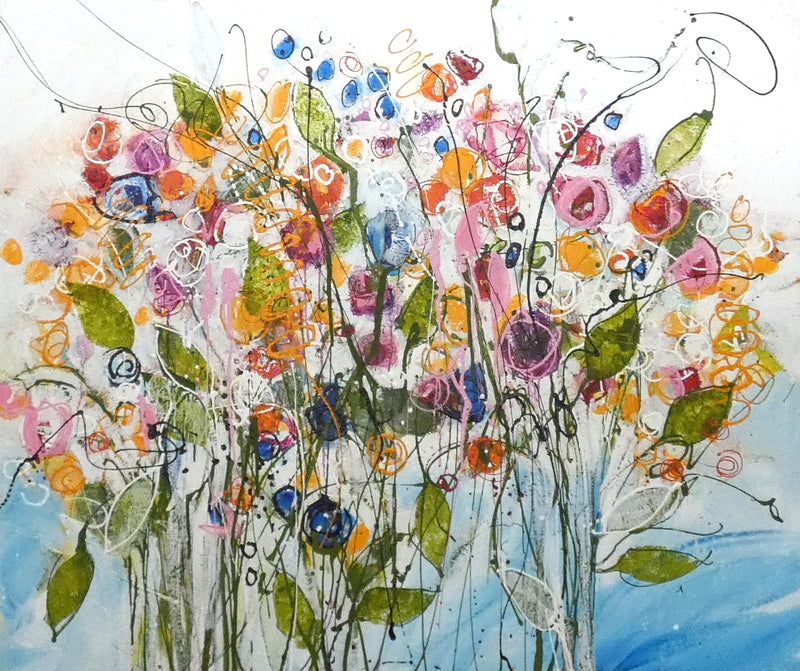 Water media painting, Happy Days by Christine Alfery