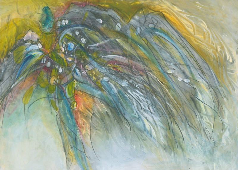 Water media painting, Her Wings by Christine Alfery