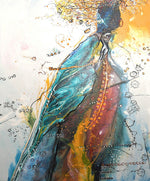 Water media painting, Lady Blue  by Christine Alfery