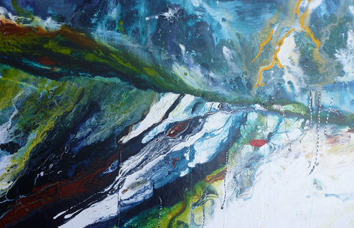 Water media painting, Lightening Strikes by Christine Alfery