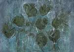 Water media painting, Lilly Pads and Dragonflies by Christine Alfery