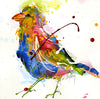 Water media painting, Little Bird's Friend  by Christine Alfery