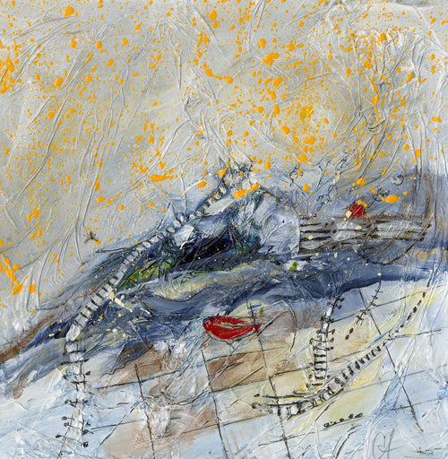 Watermedia painting, Migration Trail by Christine Alfery