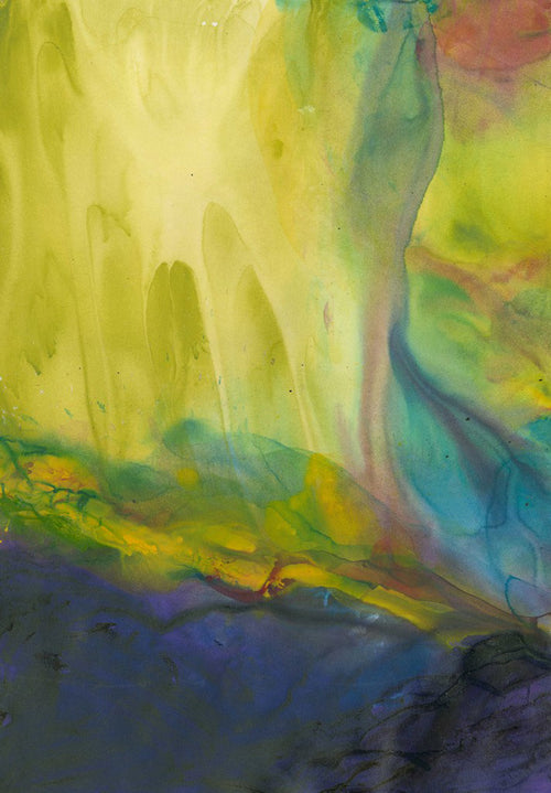 Water media on paper, Northern Lights by Christine Alfery